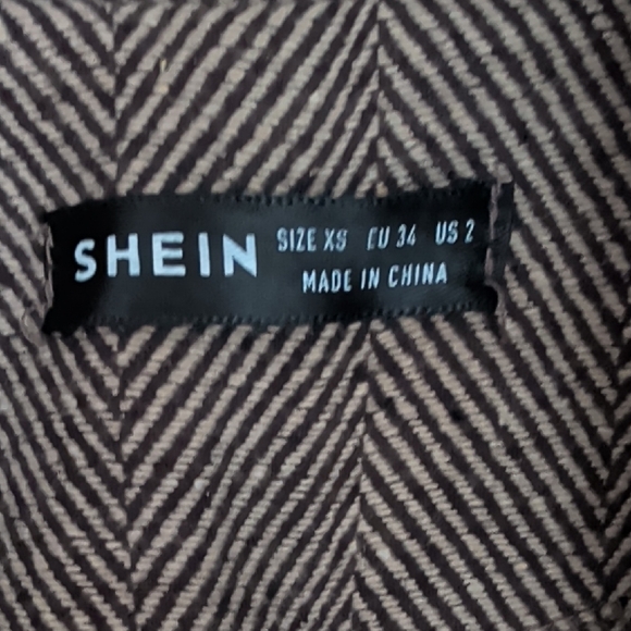 Chico's Brown Herringbone Peplum Blazer - Picture 2 of 5